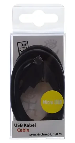 2GO čierna / Dátový a nabíjací kábel / USB-A na Micro-USB / 1 m (795201)