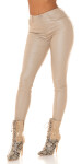 Sexy Highwaist Leather Look Pants with Push-Up effect CAPPUCCINO 42