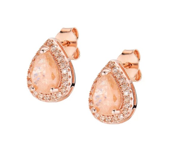 Amen Trblietavé pozlátené náušnice Tear Drop Lady ECRGRCHCHZ