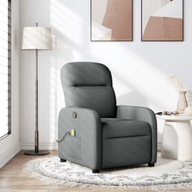 VidaXL vidaXL Rozkładany fotel masujący, tmavoSivý, obity tkaniną
