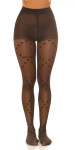 Sexi pančuchy SH6414 s potlačou "Heart" - InStylefashion UNI černá