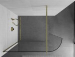 MEXEN/S - Kioto Sprchová zástena WALK-IN Walk-in 110 x 200, transparent 8 mm, zlatá kartáčovaná 800-110-101-55-06