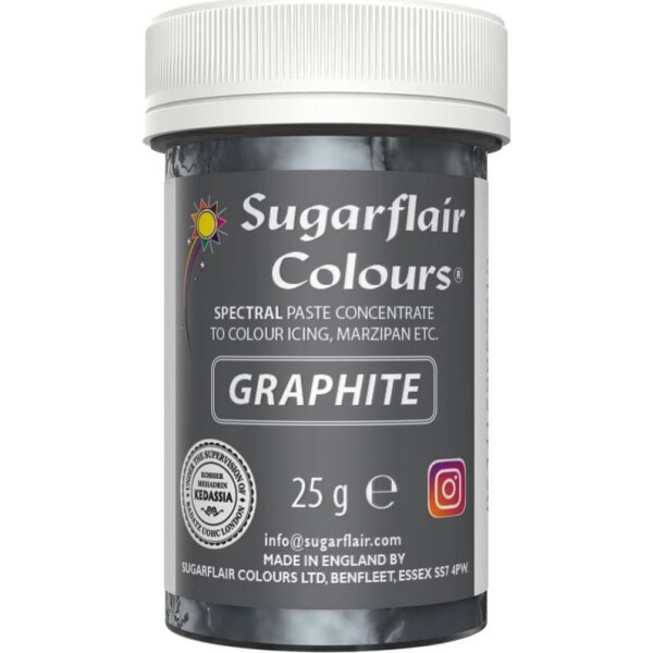 Gélová farba graphite 25 g - Sugarflair - Sugarflair