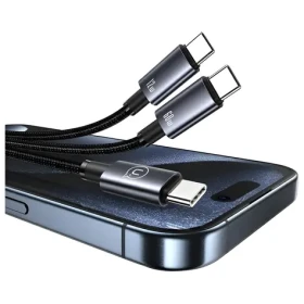 USAMS SJ740 Sufeng Series čierna / Dátový kábel / 2x USB-C / 72W PD / 1,2m (SJ740USB101)