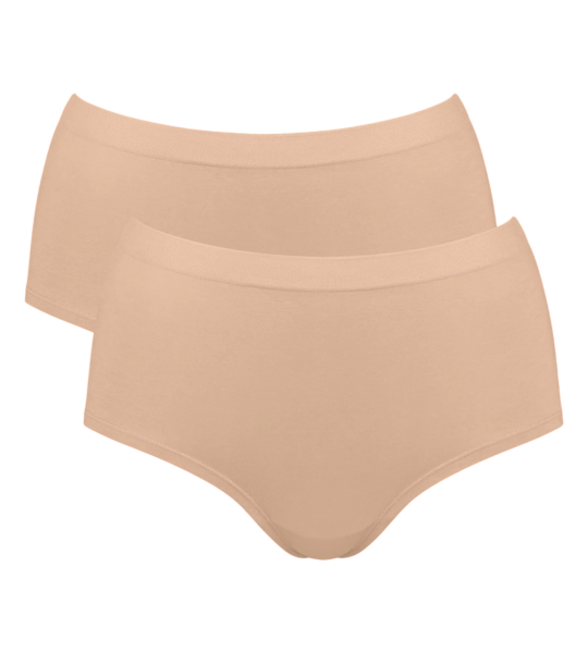 Dámske nohavičky s vysokým pásom GO Sense 2P - BROWN - light beige 1195 - SLOGGI PEANUT BUTTER XL