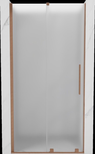 MEXEN/S - Velár posuvné sprchové dvere 90, dekor, meď kartáčovaná 871-090-000-31-65