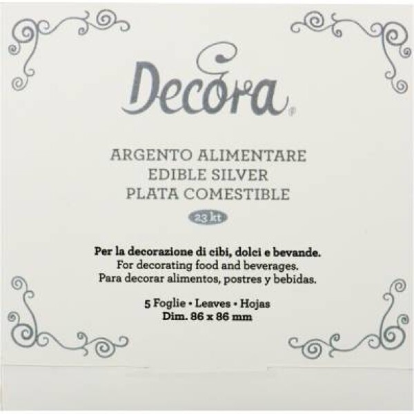 Strieborné listy 5 ks 86x86 mm - Decora - Decora
