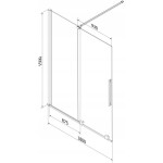 MEXEN/S - Velár dvojkrídlová posuvná vaňová zástena 180 x 150, transparent, grafit metal 896-180-000-01-95