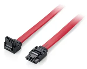 Equip kábel SATA 7-pin - 7-pin červená / Kábel SATA / lomený / 6 Gbit/s / 0,5 m (111902)