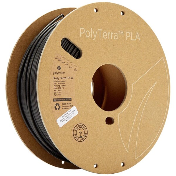 Polymaker 70821 PolyTerra PLA vlákno pre 3D tlačiarne PLA plast 2.85 mm 1000 g čierna (matná) 1 ks; 70821