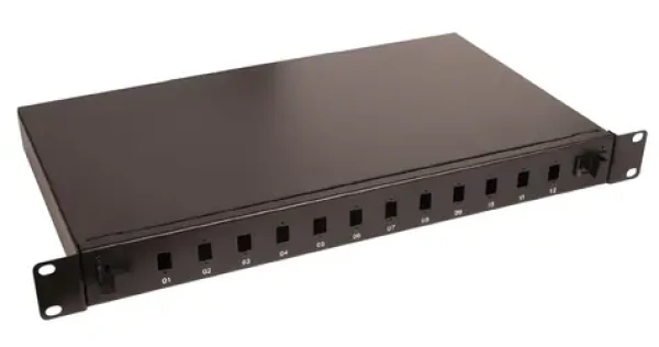 Lanview Optický patch panel 19" 1U čierny / Patch panel / 12x SC Simplex / 12x LC Duplex (LVO231553)