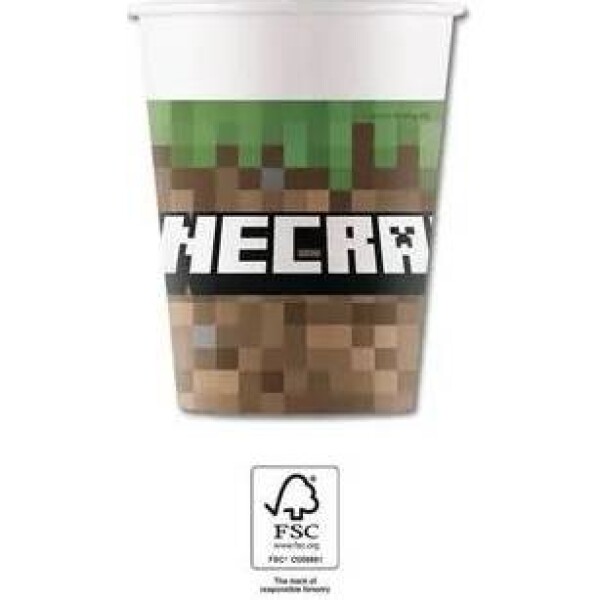 Papierové poháre minecraft, 8ks - Procos