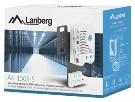 Lanberg AK-1505-S sivá / Termostat / 19" RACK a DIN lišta / spínací prúd 10 A / -20 až 80 °C (AK-1505-S)