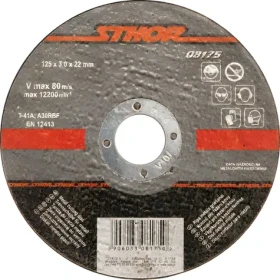 STHOR Rezný kotúč na kov 125x1,0x22 mm / Rezný kotúč / Priemer 125 mm / Hrúbka 1 mm