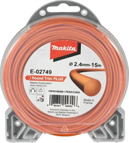 Makita E-02749 Struna nylonová okrúhla 2.4mm 15m oranžová (E-02749)