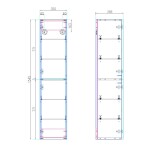 Mereo Siena, kúpeľňová skrinka 155 cm vysoká, L/P, biela lesk CN414LP