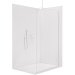 CERANO - Sprchová zástena Walk-in Orbis Top Round Ľ/P - 8 mm - guľatá vzpera - biela matná, transparentné sklo - 130x200 CER-682573