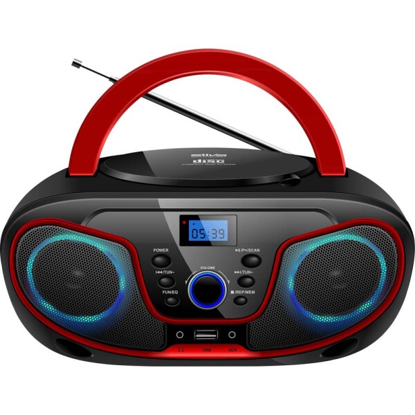 Silva Schneider MPC 19.4 USB 210718 CD-rádio, FM, AUX, CD, USB, čierna, červená; 210718