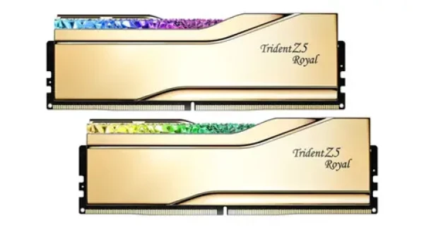 G.Skill Trident Z5 Royal zlatá 32GB (2x 16GB) / Operačná pamäť / DDR5 / 7200MHz / CL34 / DIMM / XMP 3.0 (F5-7200J3445G16GX2-TR5G)