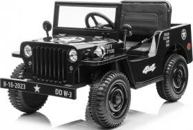 Giga elektrický vojenský RETRO JEEP 4x4 čierna