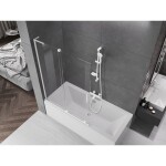 MEXEN/S - Velar L dvojkrídlová posuvná vaňová zástena 120 x 150, transparent, biela 896-120-003-01-20