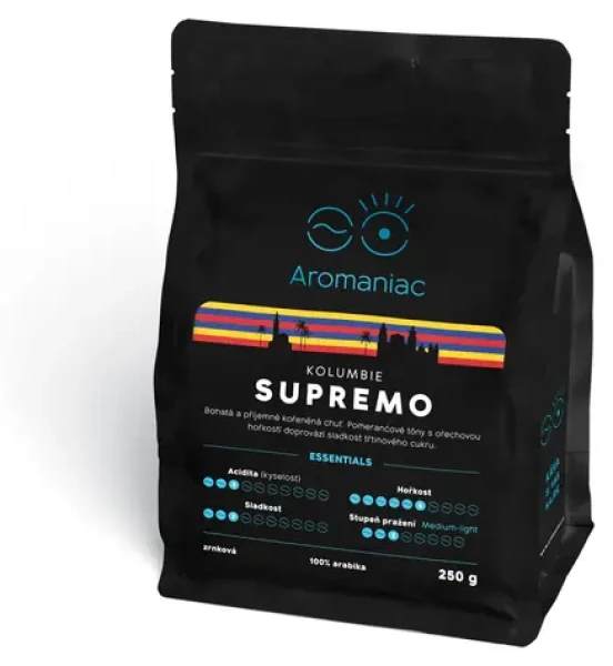 Kolumbia Supremo / Zrnková káva / 250 g