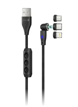 Connect IT Magnetic PowerLink 3in1 kábel (USB-C/Lightning/MicroUSB) 2m (CCA-2200-BK)