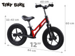 Mamido Detské odrážadlo Tiny Bike nafukovacie kolesá 12" červené