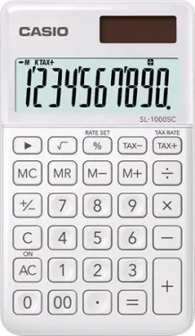 Casio SL-1000SC-WE biela / Kalkulačka / desaťmiestna / duálne napájanie (SL-1000SC-WE)