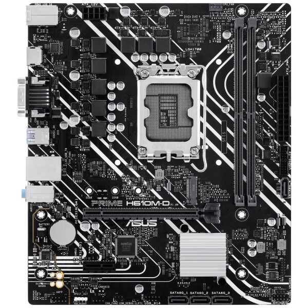 ASUS PRIME H610M-D / H610 / LGA 1700 / 2x DDR5 / PCIEx16 / 1x GLAN / mATX (90MB1G80-M0EAY0)