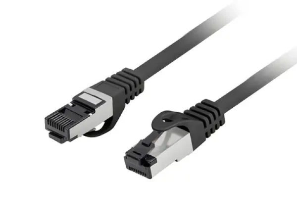 Lanberg CAT8.1 S/FTP 1m čierna / Patch kábel / RJ-45 / LSZH / 40 Gbit/s (PCF8-10CU-0100-BK)