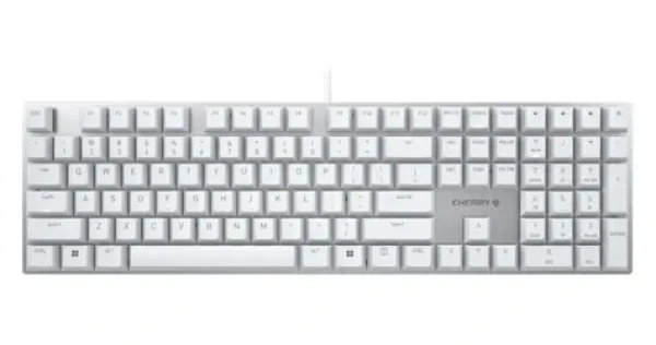 Cherry KC 200 MX strieborno-biela / Mechanická klávesnica / Cherry MX Brown / drôtová / USB / US layout (G80-3950LIBUS-1)