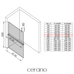 CERANO - Sprchová zástena Walk-in Onyx Top Cube Ľ/P - 8 mm - hranatá vzpera + polička/držiak na uteráky - čierna matná, bronzové sklo - 80x200 CER-690187