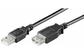 MicroConnect kábel USB2.0 A (M) - USB2.0 A (F) 2m čierna / 480Mbit/s (USBAAF2B)