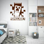 Veselá Stena Samolepka Minecraft hra Farba: zelená, Veľkosť: 60 x 71 cm