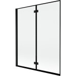 MEXEN - MIST vaňová zástena 140x150 cm 6mm 2-s, čierna, okraj, ľavá 8A9-140-002-70-70-L