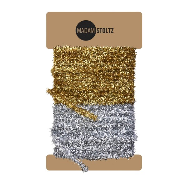 MADAM STOLTZ Trblietavé stuhy Gold / Silver – set 2 ks