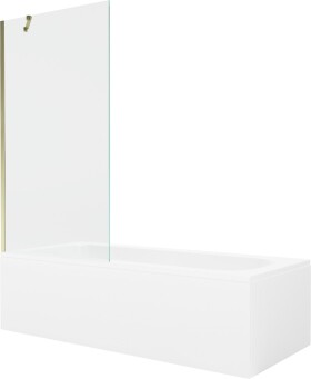 MEXEN/S - Vega obdĺžniková vaňa 170 x 70 cm s panelom + vaňová zástena 90, transparent, zlatá 550117070X9509000050