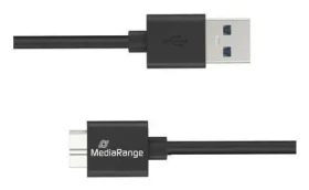 MediaRange MRCS240 čierna / USB kábel / USB-A - Micro-USB B / USB 3.2 Gen 1 / 1,8 m (MRCS240)