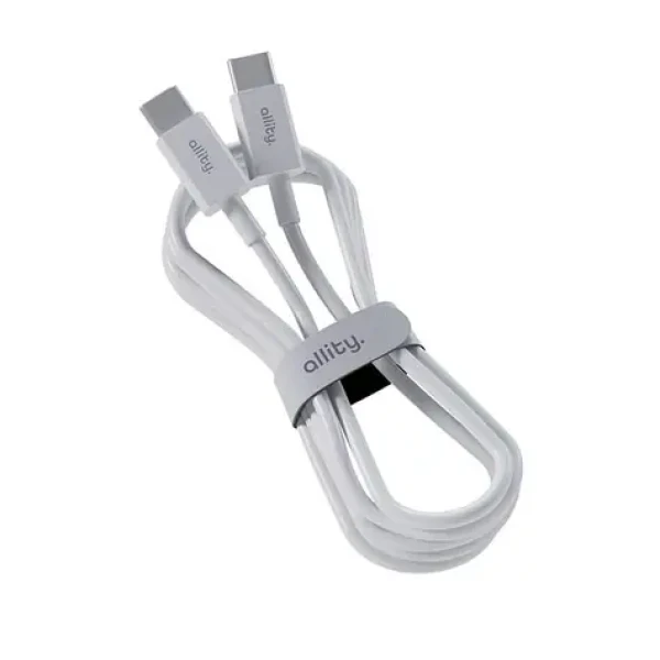 Allity AUC-03 Dátový kábel USB-C/USB-C 2m 60W biela (DATUSBC60WALL02WH)