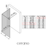CERANO - Sprchová zástena Walk-in Onyx Corner Round Ľ/P - 8 mm - okrúhla vzpera - čierna matná, bronzové sklo - 110x70x200 CER-688561