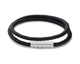 Calvin Klein Módny pánsky kožený náramok Braided 35000093