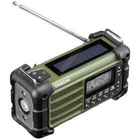 Sangean MMR-99 outdoorové rádio FM, AM pohotovostné rádio, Bluetooth solárny panel, odolné proti striekajúcej vode, prachotesné zelená; A500482