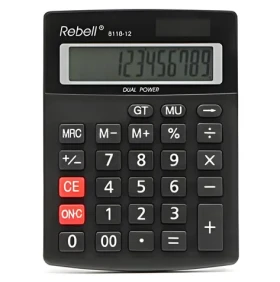 Rebell Kalkulačka RE-8118-12 BX čierna / Stolová / 12miestna (RE-8118-12 BX)