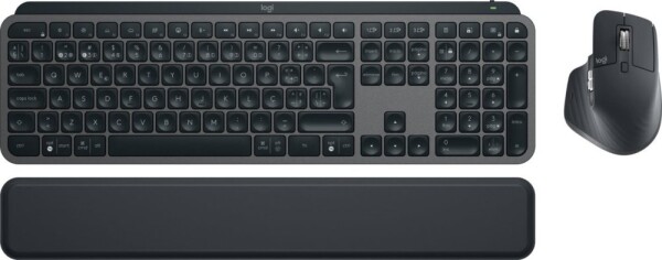 Logitech Logitech MX Keys S Combo klawiatura Dołączona myszka Biuro RF Wireless + Bluetooth Portugalski Grafitový