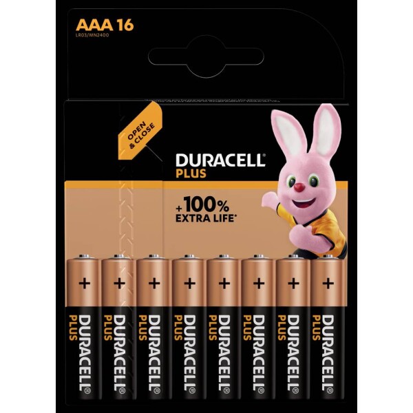 Duracell Plus-AAA CP16 mikrotužková batérie typu AAA alkalicko-mangánová 1.5 V 16 ks; Plus-AAA CP16