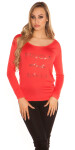 Trendy Koucla pullover with lace Einheitsgroesse