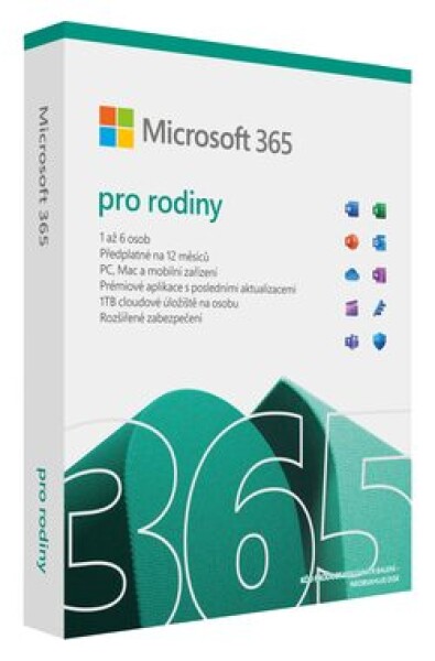 Microsoft 365 pre rodiny CZ / PC amp; Mac / 64 bit / Bez média / Krabicová licencia (6GQ-01911)