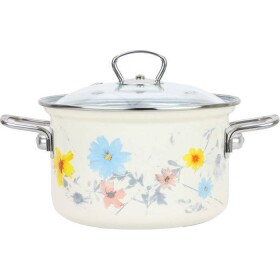 Belis BELIS Smaltovaný hrniec so sklenenou pokrievkou MEADOW 24 cm/6,1 l - Belis - Belis
