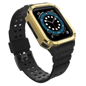 Hurtel Protect Strap Band čierna/zlatá / Remienok / Apple Watch 38/40/41 mm / pancierový kryt